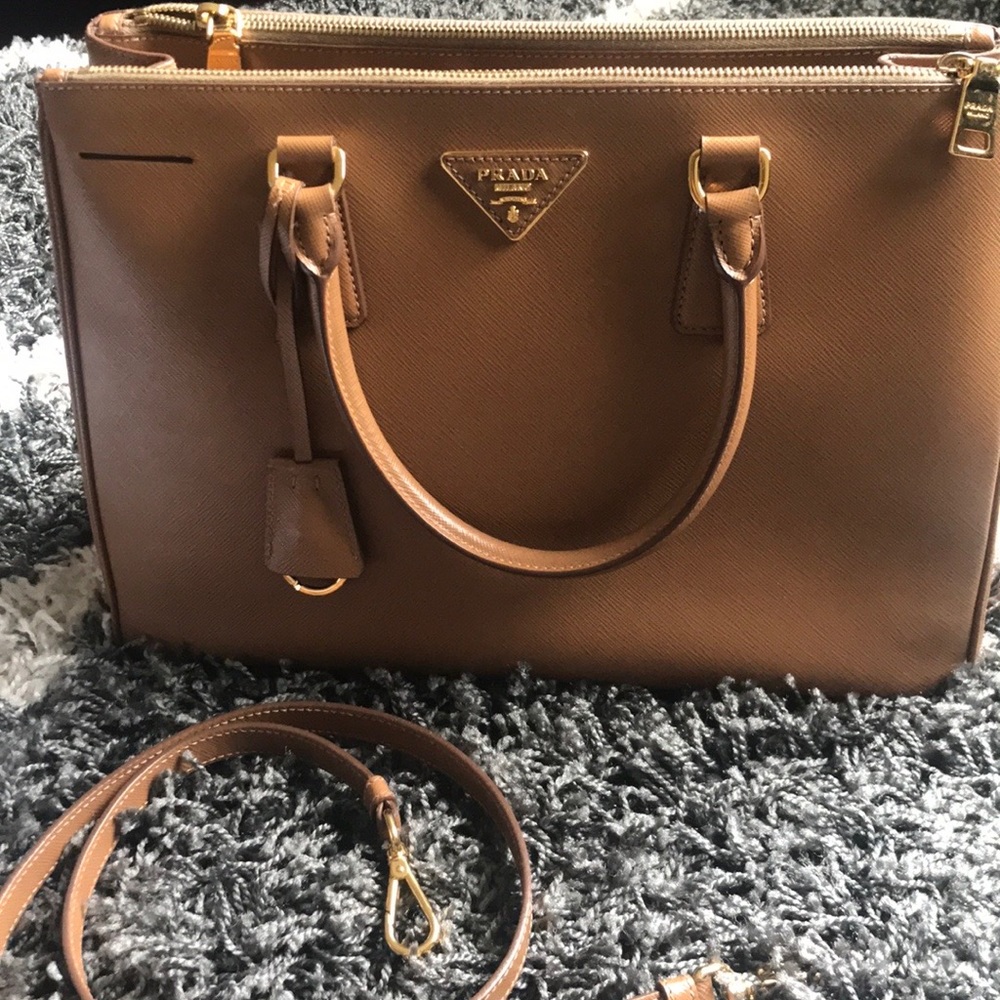 Prada Saffiano Lux Double Zip Galleria Tote